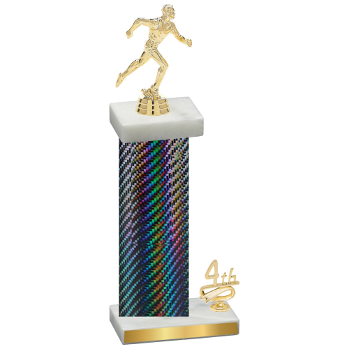 Accented Single Black Carbon Fiber Fourth Place Running Trophy