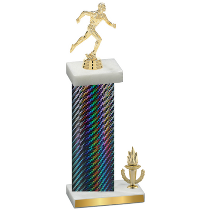 Accented Single Black Carbon Fiber Victory Running Trophy