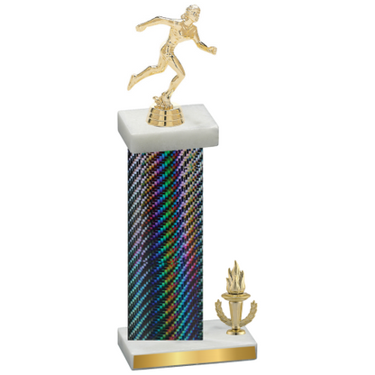 Accented Single Black Carbon Fiber Victory Running Trophy