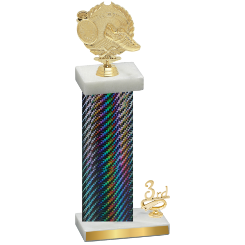 Accented Single Black Carbon Fiber Third Place Running Trophy