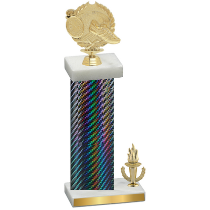 Accented Single Black Carbon Fiber Victory Running Trophy