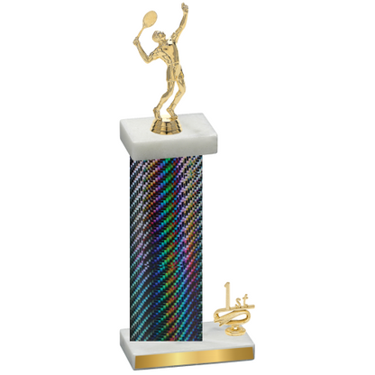 Accented Single Black Carbon Fiber First Place Tennis Trophy