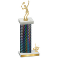 Accented Single Black Carbon Fiber First Place Tennis Trophy