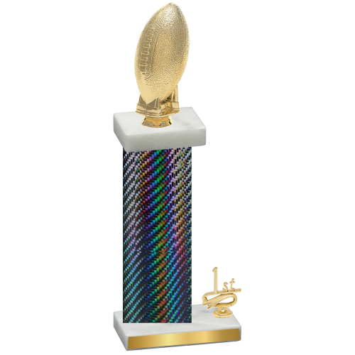 Accented Single Black Carbon Fiber First Place Football Trophy