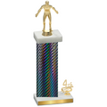Accented Single Black Carbon Fiber Fourth Place Wrestling Trophy