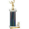 Accented Single Black Carbon Fiber Year Volleyball Trophy