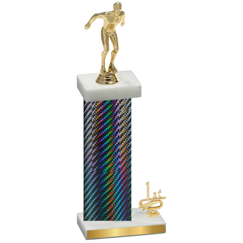 Accented Single Black Carbon Fiber First Place Swimming Trophy