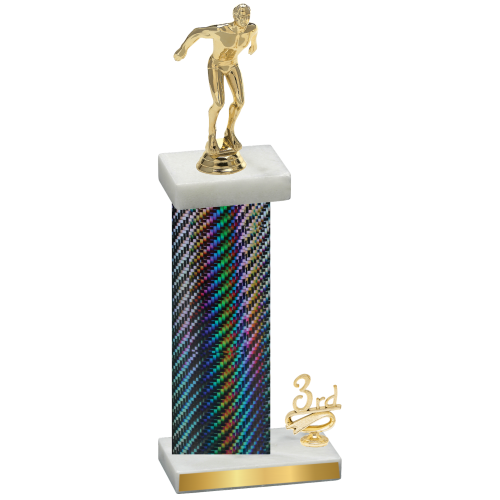 Accented Single Black Carbon Fiber Third Place Swimming Trophy