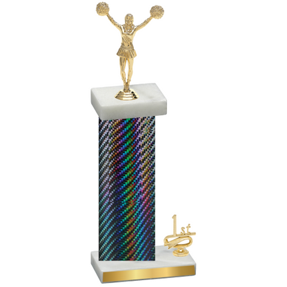 Accented Single Black Carbon Fiber First Place Cheerleading Trophy