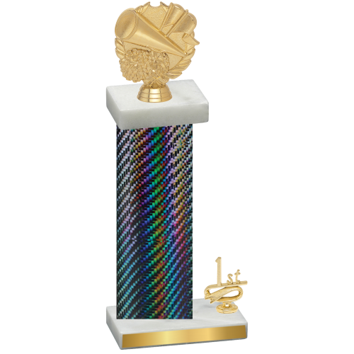 Accented Single Black Carbon Fiber First Place Cheerleading Trophy