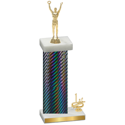 Accented Single Black Carbon Fiber First Place Victory Trophy