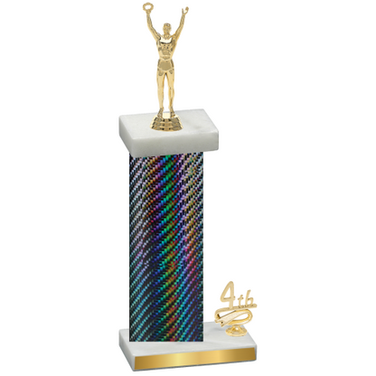 Accented Single Black Carbon Fiber Fourth Place Victory Trophy