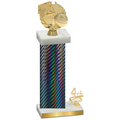 Accented Single Black Carbon Fiber Fourth Place Basketball Trophy