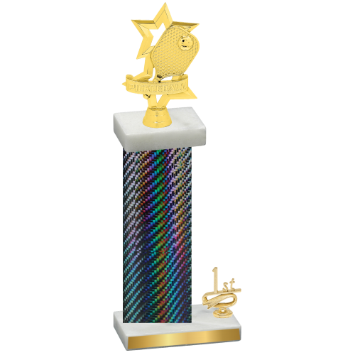 Accented Single Black Carbon Fiber First Place Pickleball Trophy