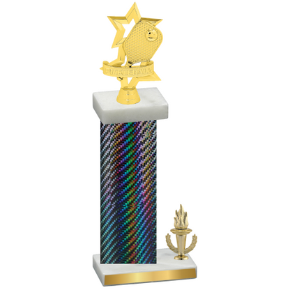 Accented Single Black Carbon Fiber Victory Pickleball Trophy