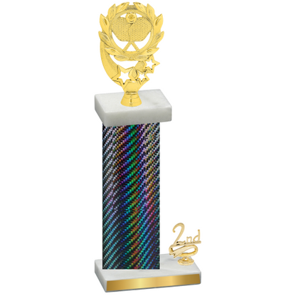 Accented Single Black Carbon Fiber Second Place Pickleball Trophy