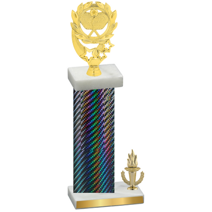 Accented Single Black Carbon Fiber Victory Pickleball Trophy