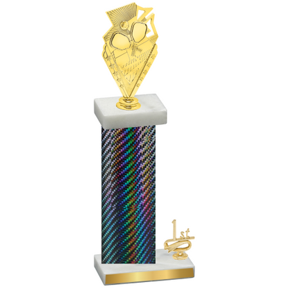 Accented Single Black Carbon Fiber First Place Pickleball Trophy