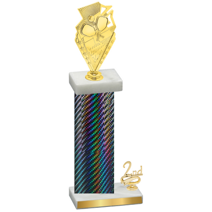 Accented Single Black Carbon Fiber Second Place Pickleball Trophy