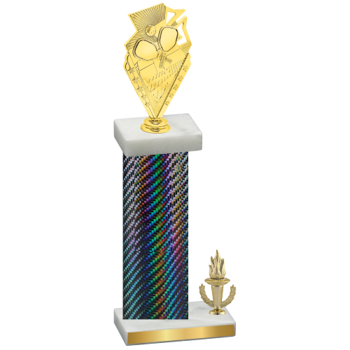 Accented Single Black Carbon Fiber Victory Pickleball Trophy