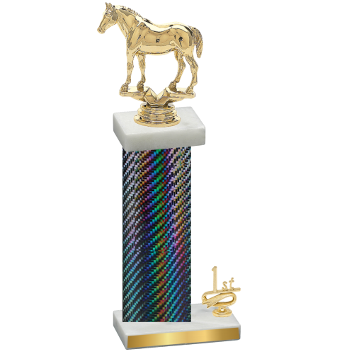 Accented Single Black Carbon Fiber First Place Horses Trophy