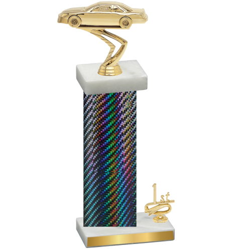 Accented Single Black Carbon Fiber First Place Cars Trophy