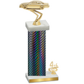 Accented Single Black Carbon Fiber Fourth Place Cars Trophy