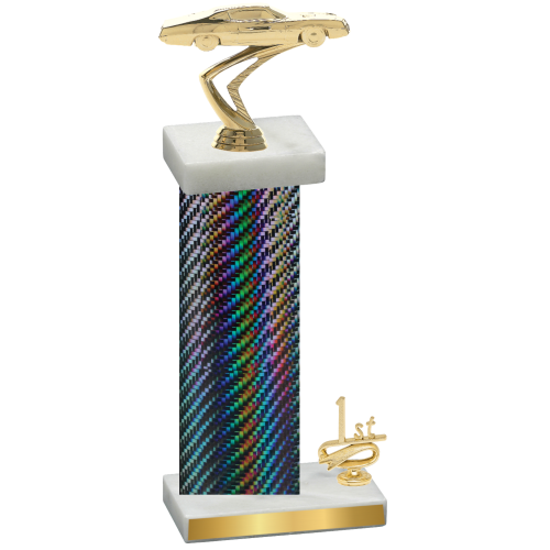 Accented Single Black Carbon Fiber First Place Cars Trophy