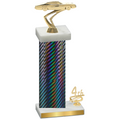 Accented Single Black Carbon Fiber Fourth Place Cars Trophy