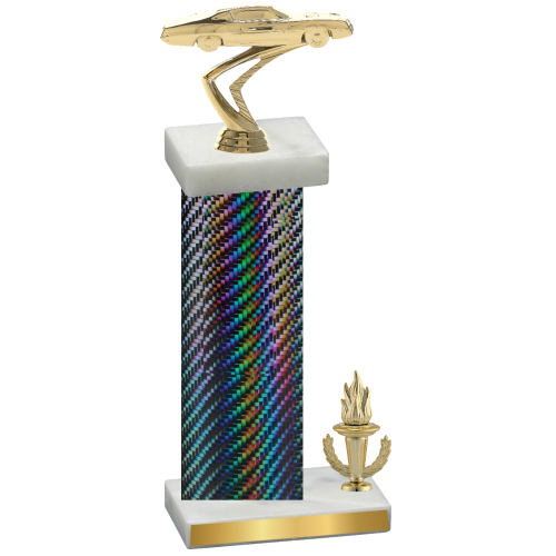 Accented Single Black Carbon Fiber Victory Cars Trophy