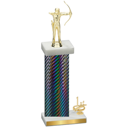 Accented Single Black Carbon Fiber First Place Archery Trophy