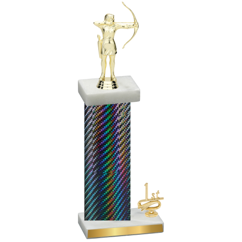 Accented Single Black Carbon Fiber First Place Archery Trophy