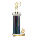 Accented Single Black Carbon Fiber Fourth Place Archery Trophy