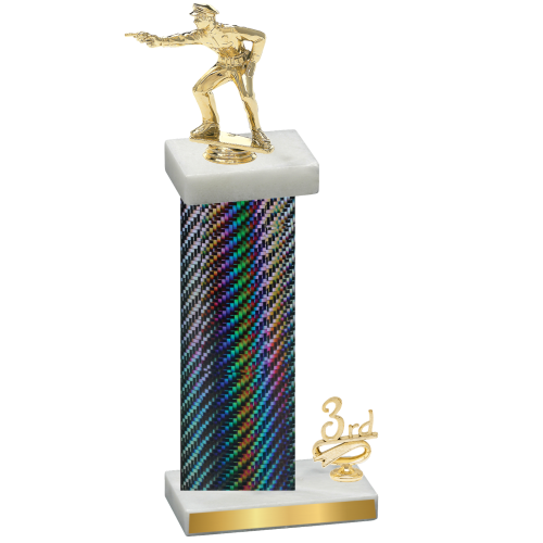 Accented Single Black Carbon Fiber Third Place Shooter Trophy