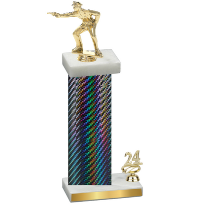 Accented Single Black Carbon Fiber Year Shooter Trophy