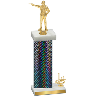 Accented Single Black Carbon Fiber First Place Shooter Trophy