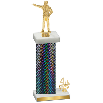 Accented Single Black Carbon Fiber Fourth Place Shooter Trophy