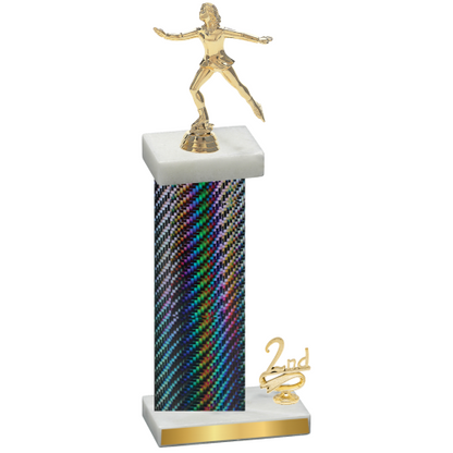 Accented Single Black Carbon Fiber Second Place Skater Trophy