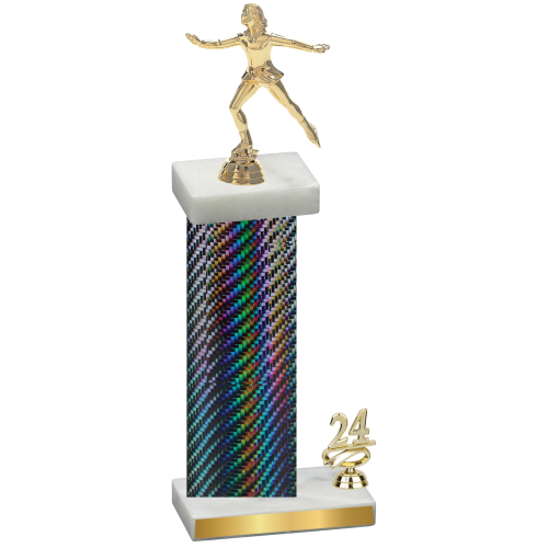 Accented Single Black Carbon Fiber Year Skater Trophy