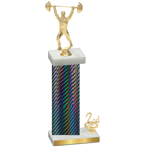 Accented Single Black Carbon Fiber Second Place Weights Trophy