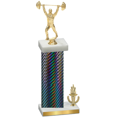 Accented Single Black Carbon Fiber Victory Weights Trophy