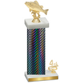 Accented Single Black Carbon Fiber Fourth Place Fishing Trophy