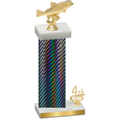 Accented Single Black Carbon Fiber Fourth Place Fishing Trophy