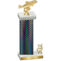 Accented Single Black Carbon Fiber Year Fishing Trophy