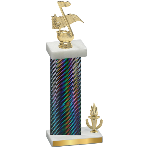 Accented Single Black Carbon Fiber Victory Music Trophy