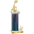 Accented Single Black Carbon Fiber Third Place Golf Trophy