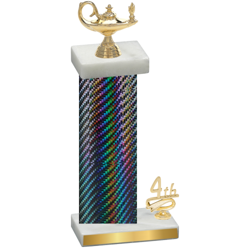 Accented Single Black Carbon Fiber Fourth Place Academics Trophy