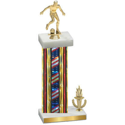 Accented Single Flag USA Victory Soccer Trophy