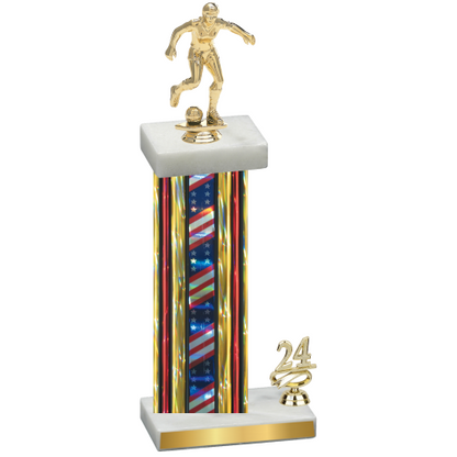 Accented Single Flag USA Year Soccer Trophy