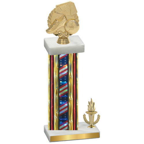 Accented Single Flag USA Victory Soccer Trophy